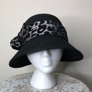 Beautiful Black "Scala Collezione" Ladies Cloche Wool Hat
